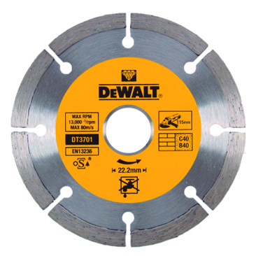 DEWALT DT3701-QZ DISC DE DIAMANT PER MATERIALS CONSTRUCCIO 115x22,23mm